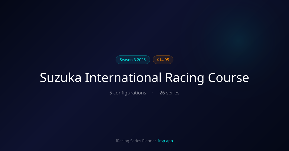 Suzuka International Racing Course — iRacing Track | iRacing Series Planner